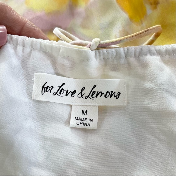 NEW For Love & Lemons Zinna Yellow Floral Mini Dress - Picture 12 of 13